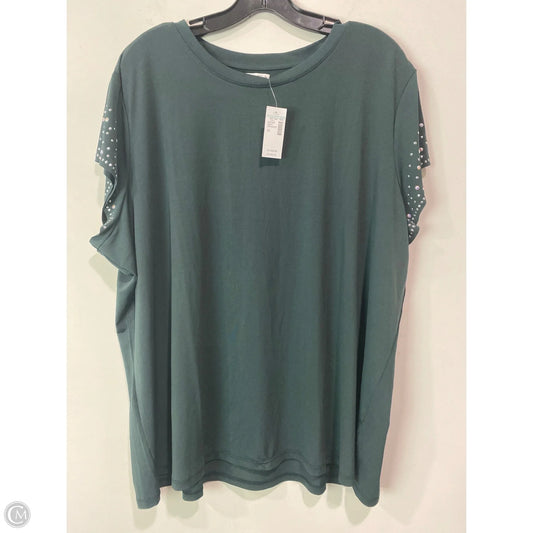 Top Short Sleeve By Edgely In Green, Size: 2x