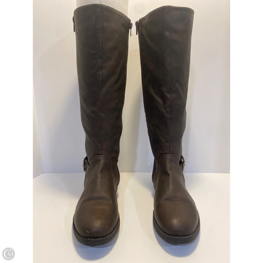 Boots Knee Flats By Clothes Mentor In Brown, Size: 9.5
