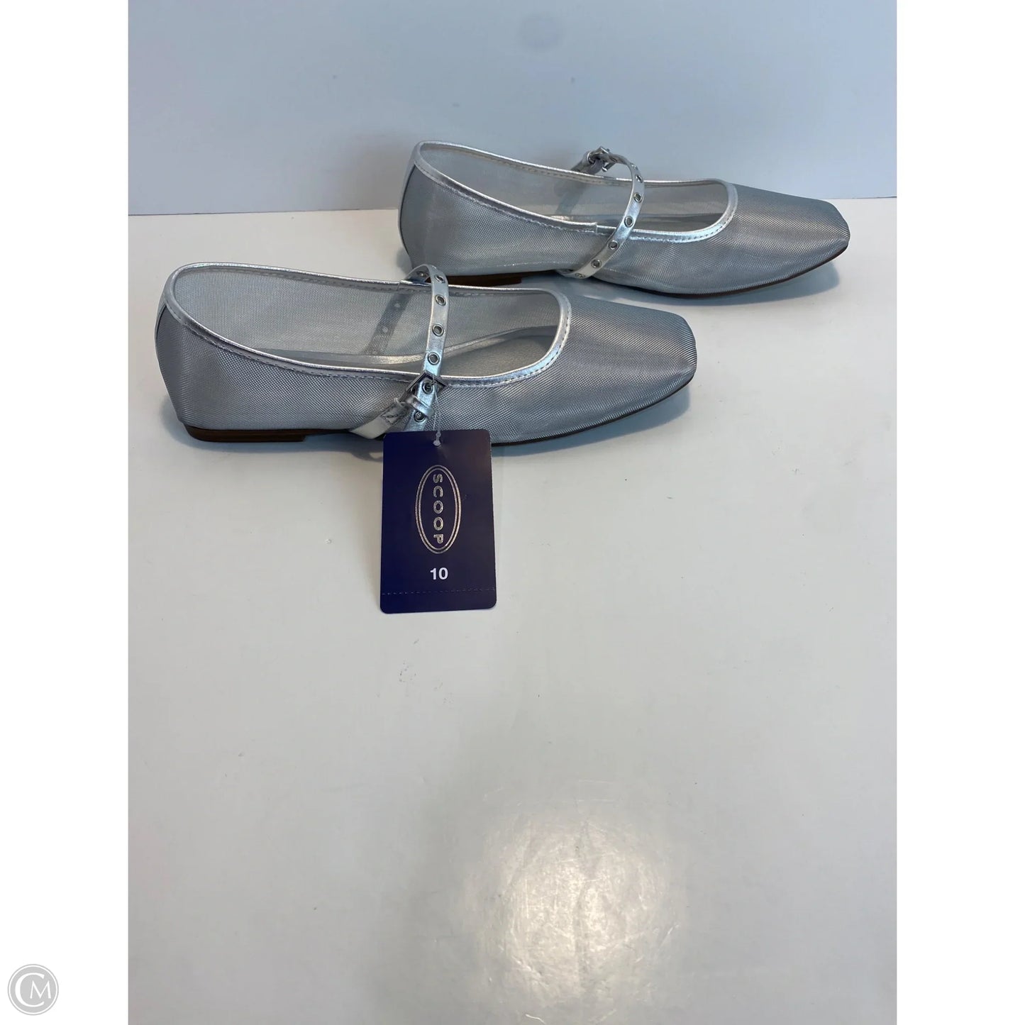 Shoes Flats By Scoop In Silver, Size: 10