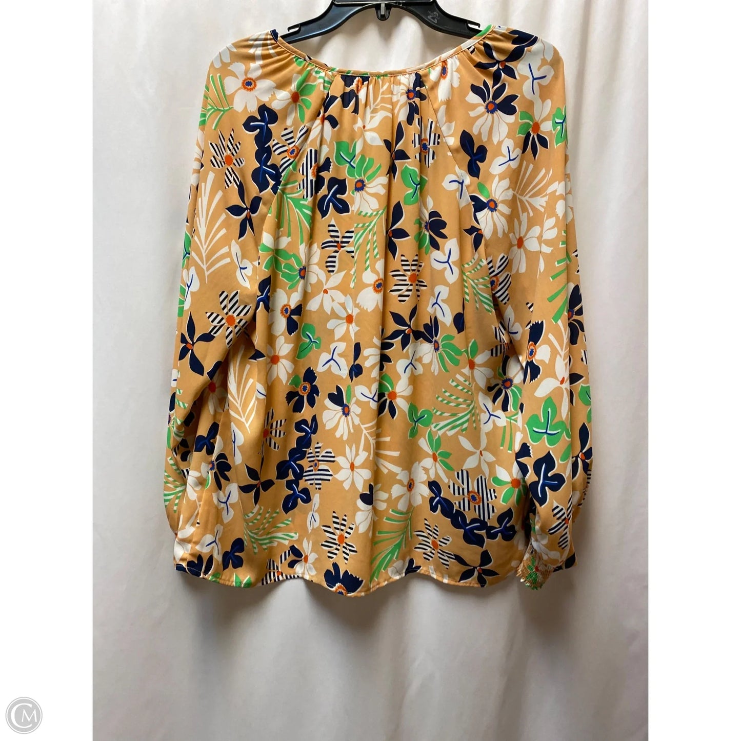 Top Long Sleeve By Cabi In Peach, Size: L