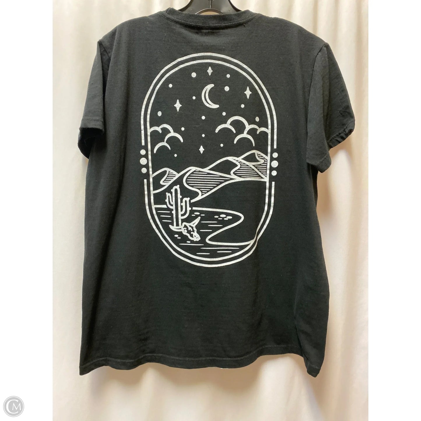 Top Short Sleeve By Clothes Mentor In Black, Size: L