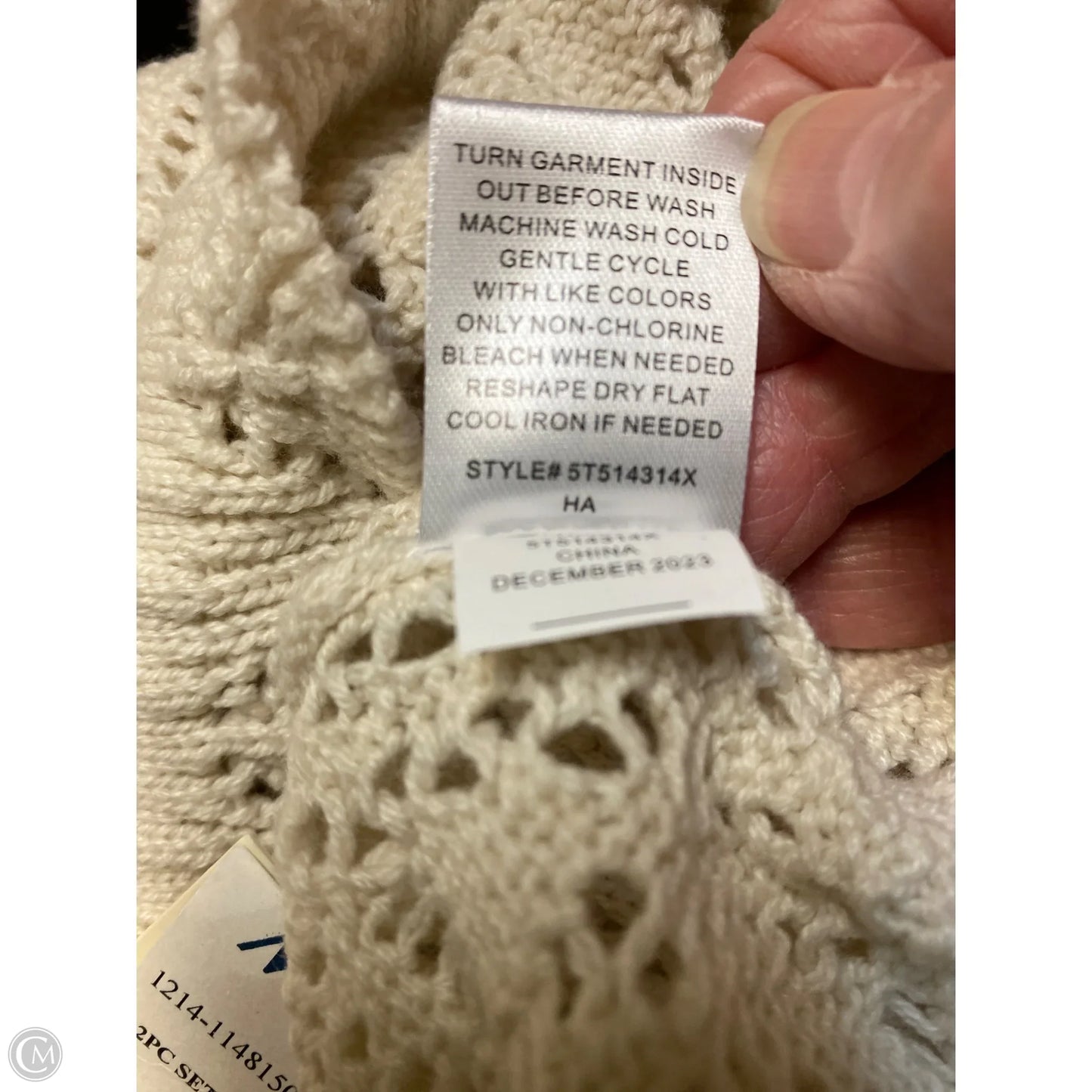 Skirt Set 2pc By Freshman In Cream, Size: L