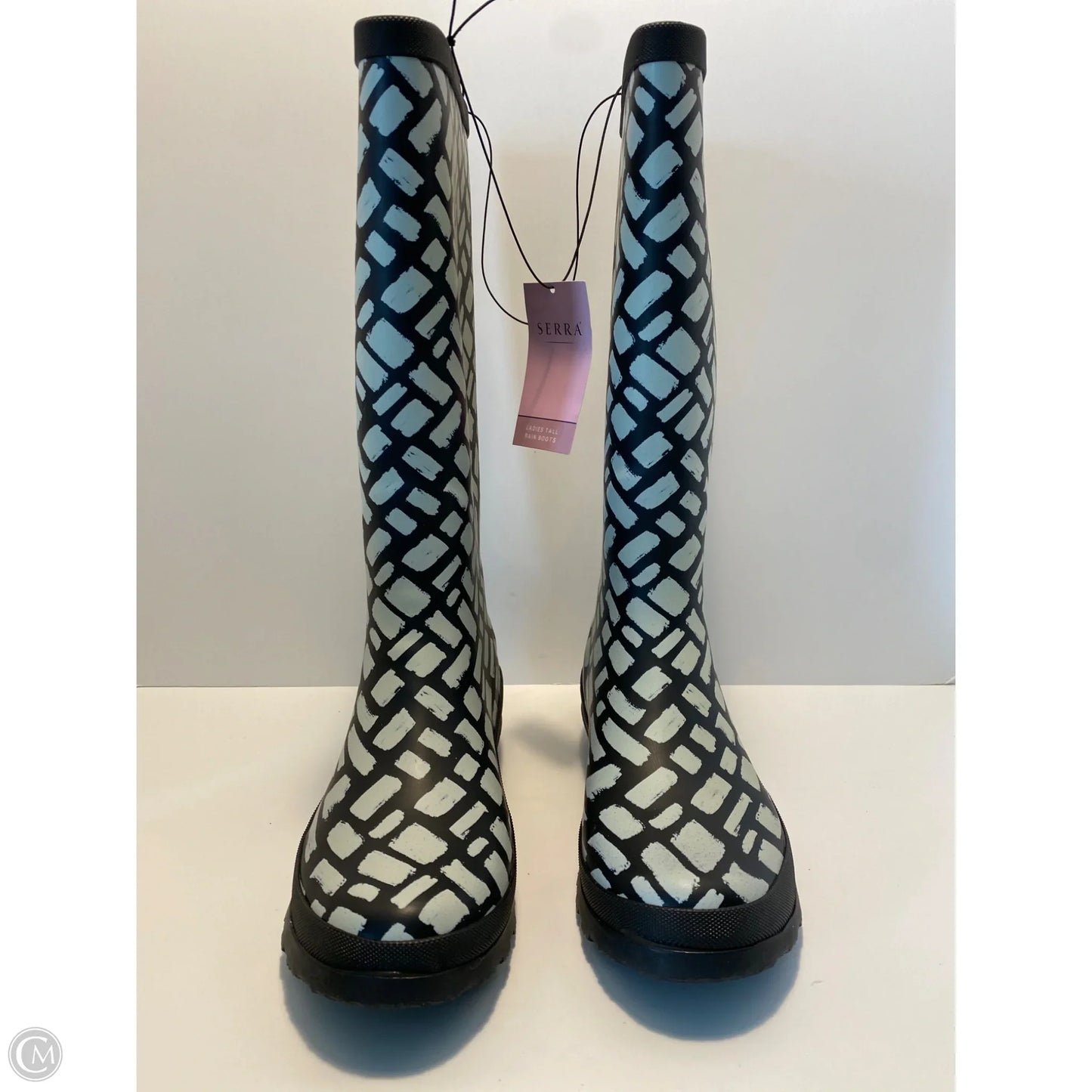 Boots Rain By Serra In Black & White, Size: 8