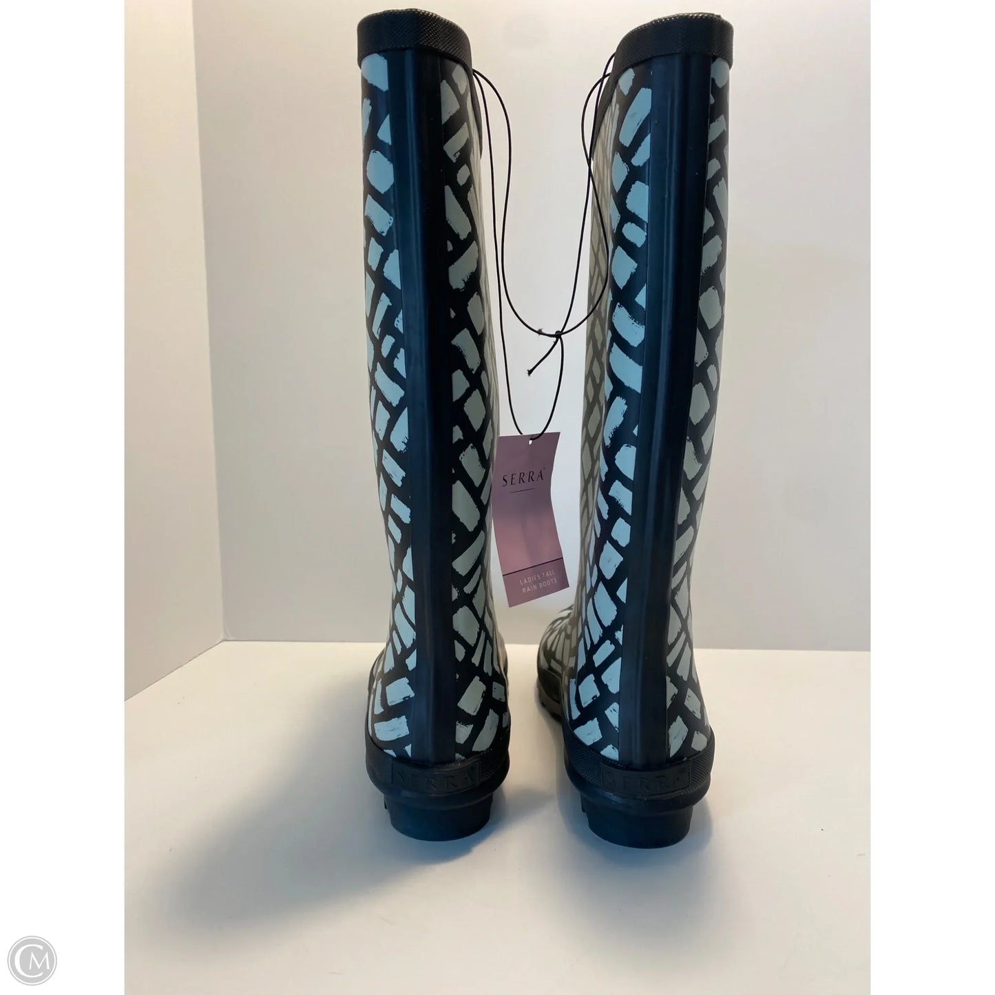 Boots Rain By Serra In Black & White, Size: 8
