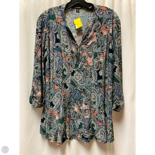 Top Long Sleeve By Roz And Ali In Paisley Print, Size: 1x
