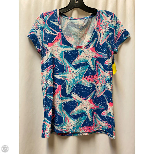 Top Short Sleeve Designer By Lilly Pulitzer In Blue, Size: S