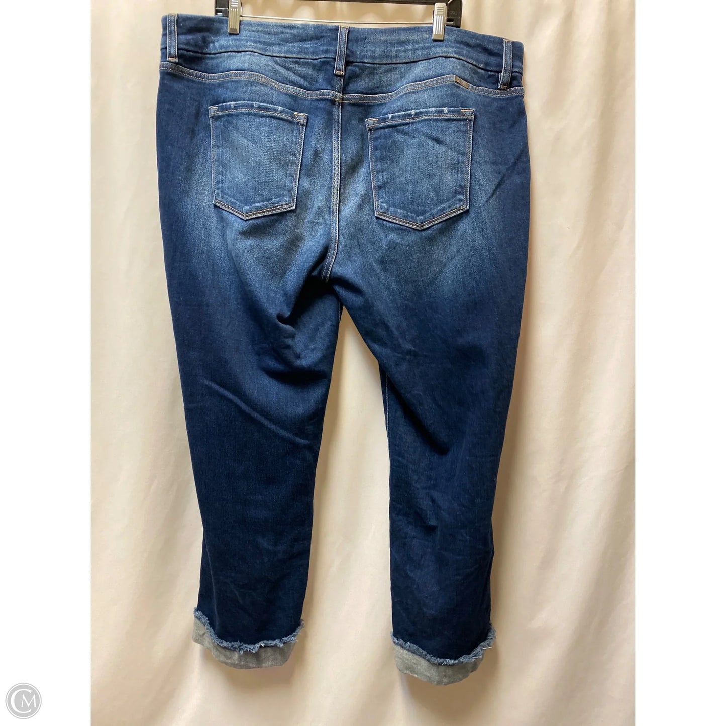 Jeans Cropped By Kancan In Blue Denim, Size: 20