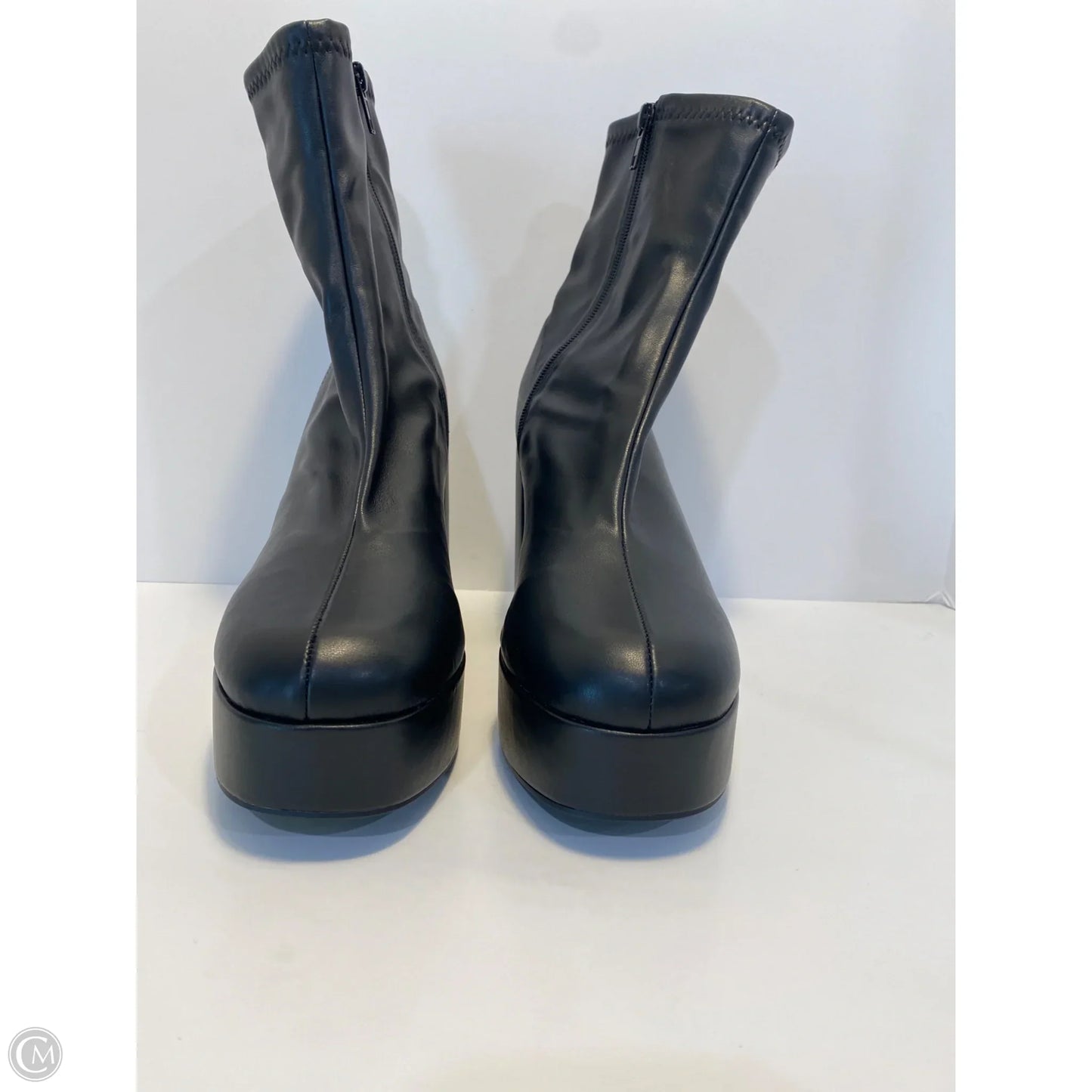 Boots Ankle Heels By Clothes Mentor In Black, Size: 10