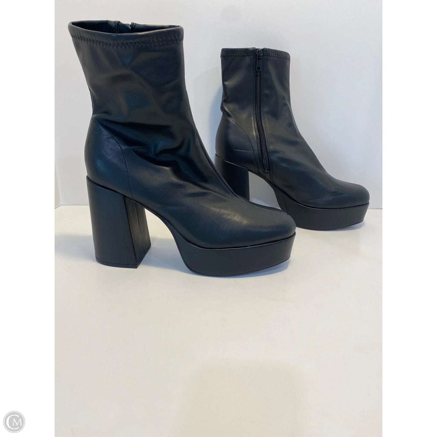 Boots Ankle Heels By Clothes Mentor In Black, Size: 10