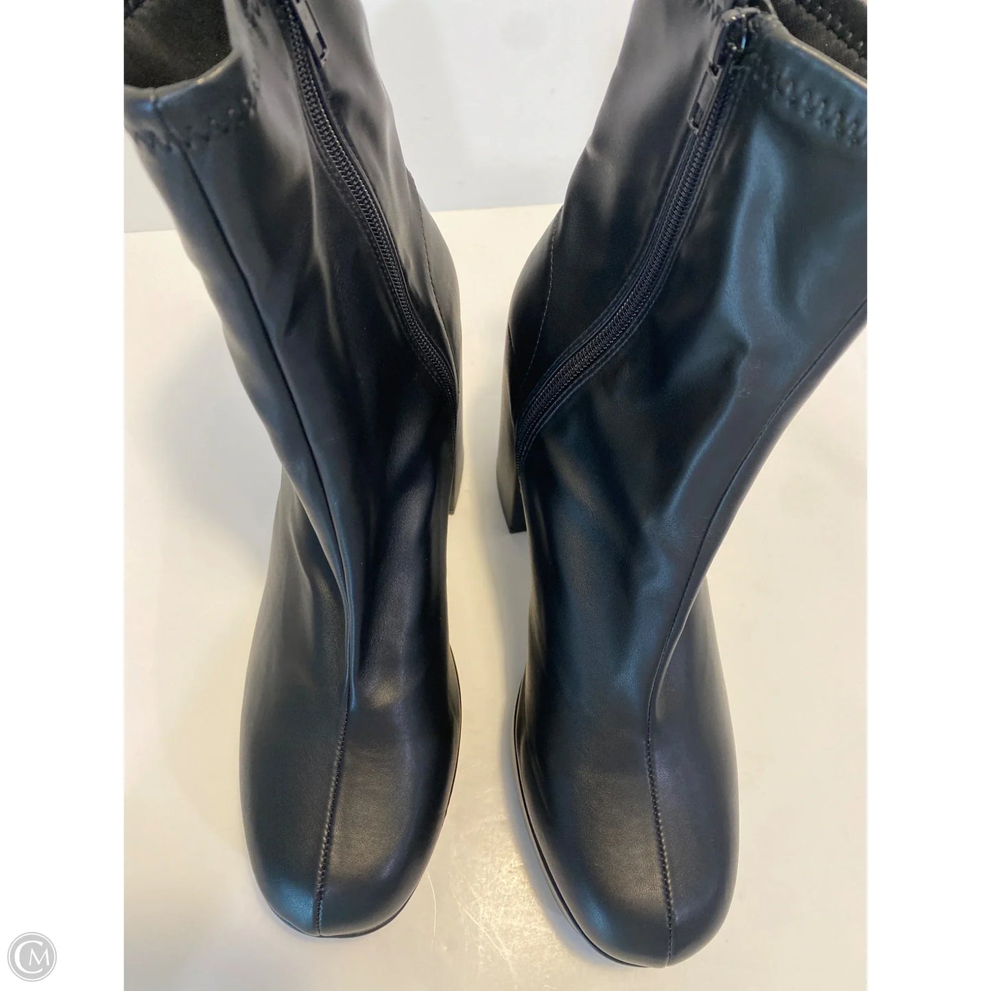 Boots Ankle Heels By Clothes Mentor In Black, Size: 10