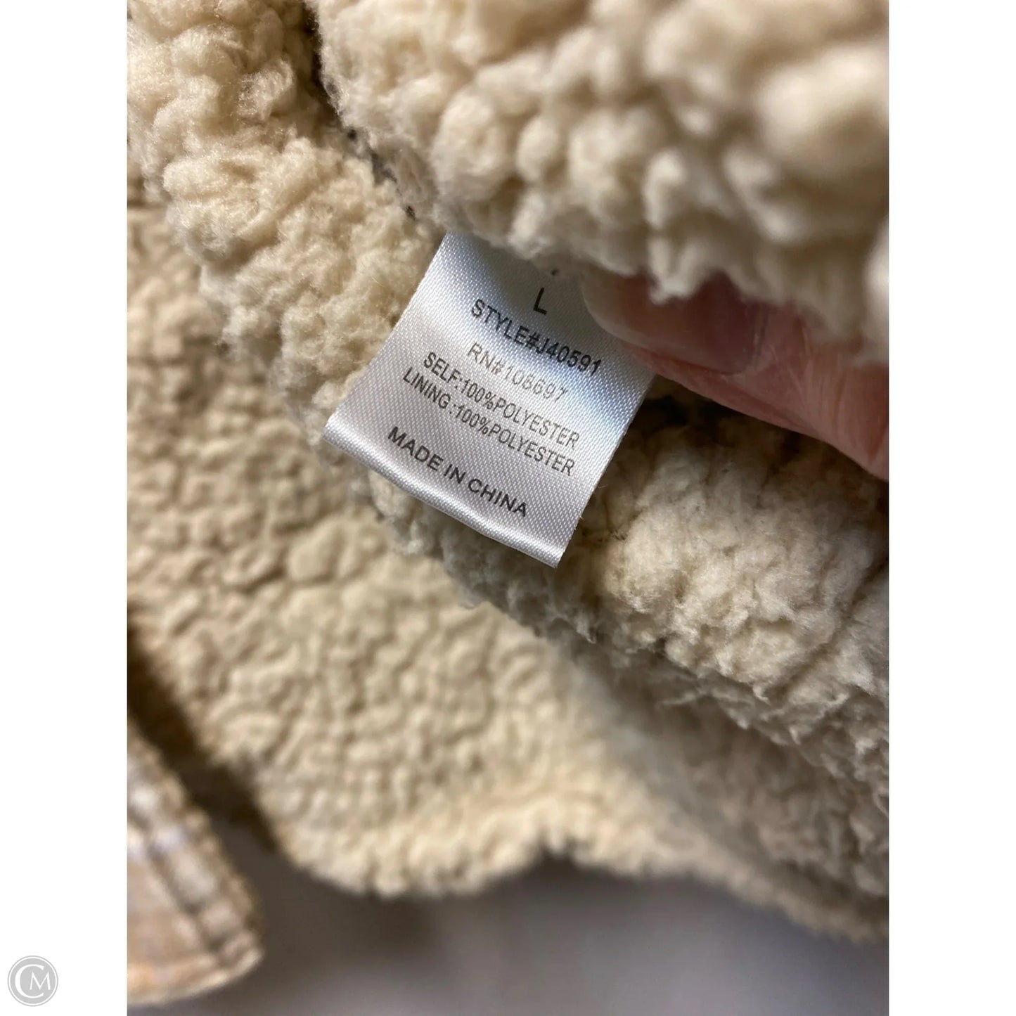 Coat Faux Fur & Sherpa By Sweet Rain In Tan, Size: L