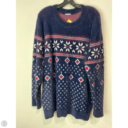 Sweater By Clothes Mentor In Navy, Size: 1x
