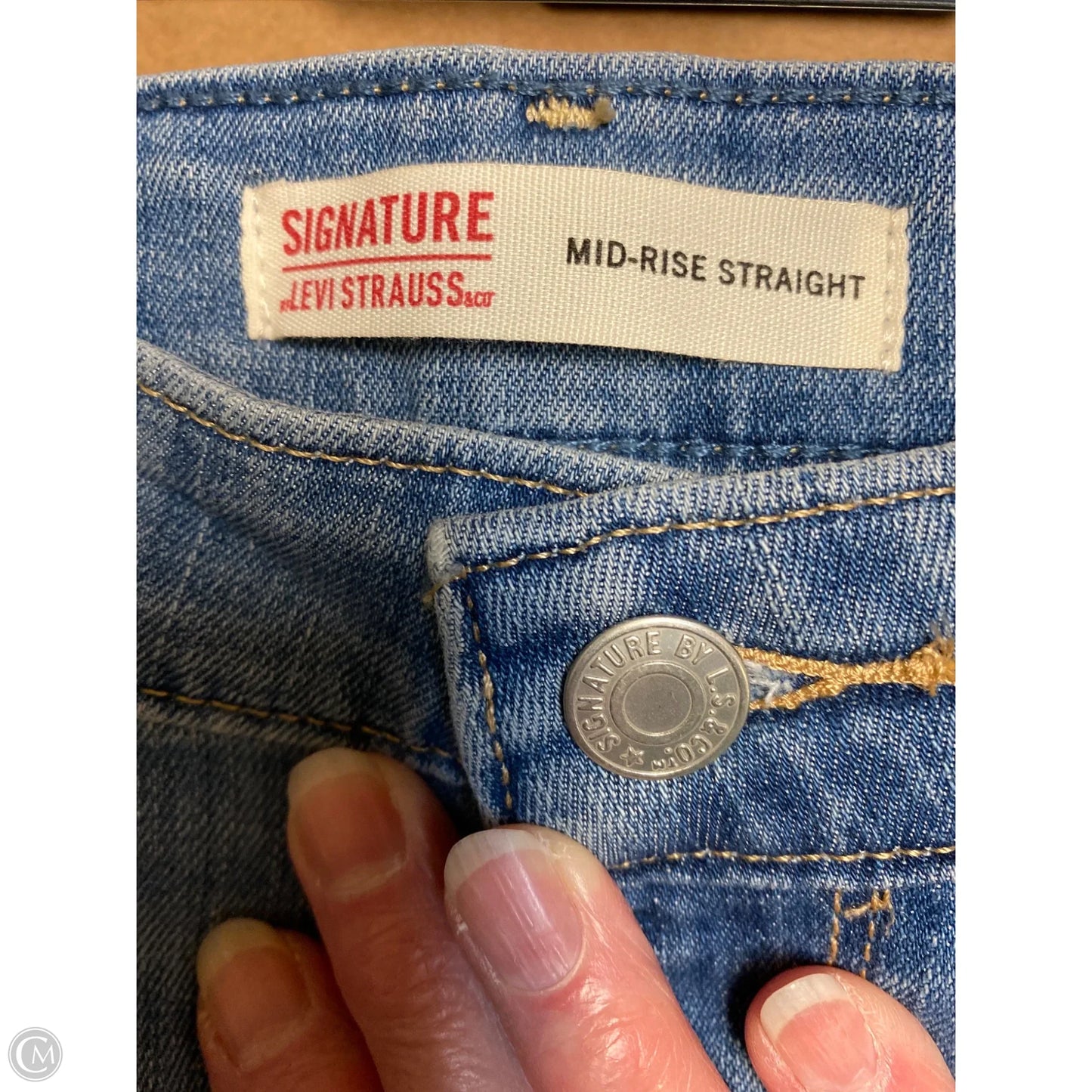 Jeans Straight By Levis In Blue Denim, Size: 22