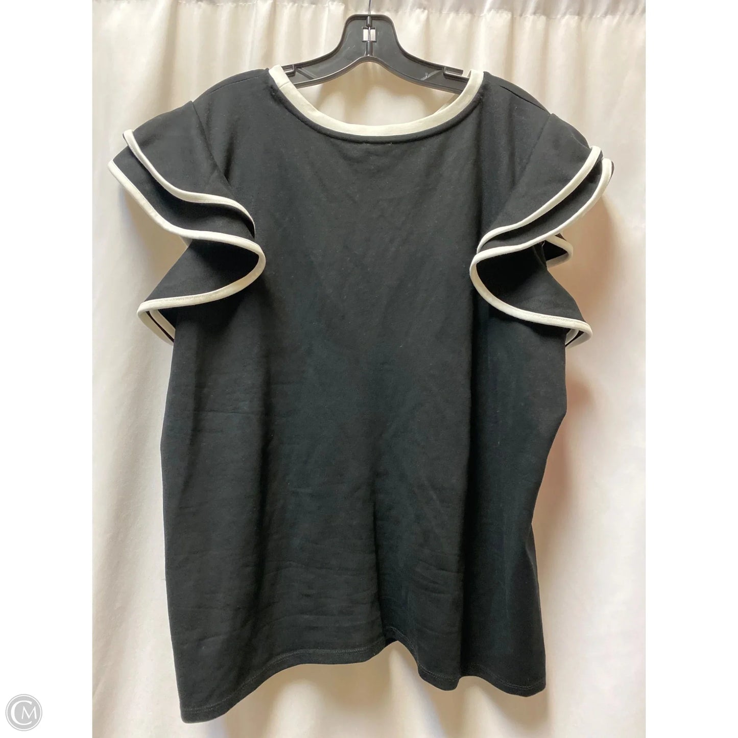 Top Short Sleeve By Anne Klein In Black, Size: 2x