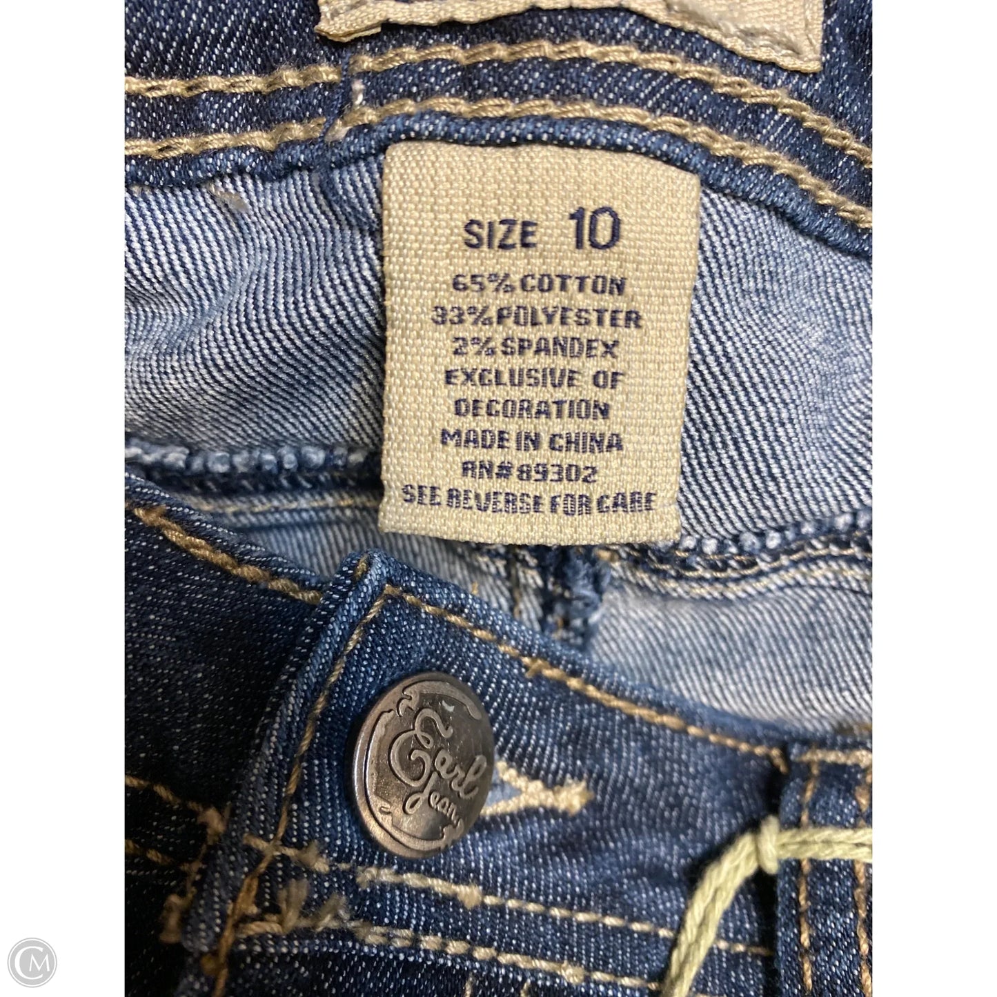 Jeans Cropped By Earl Jean In Blue Denim, Size: 10