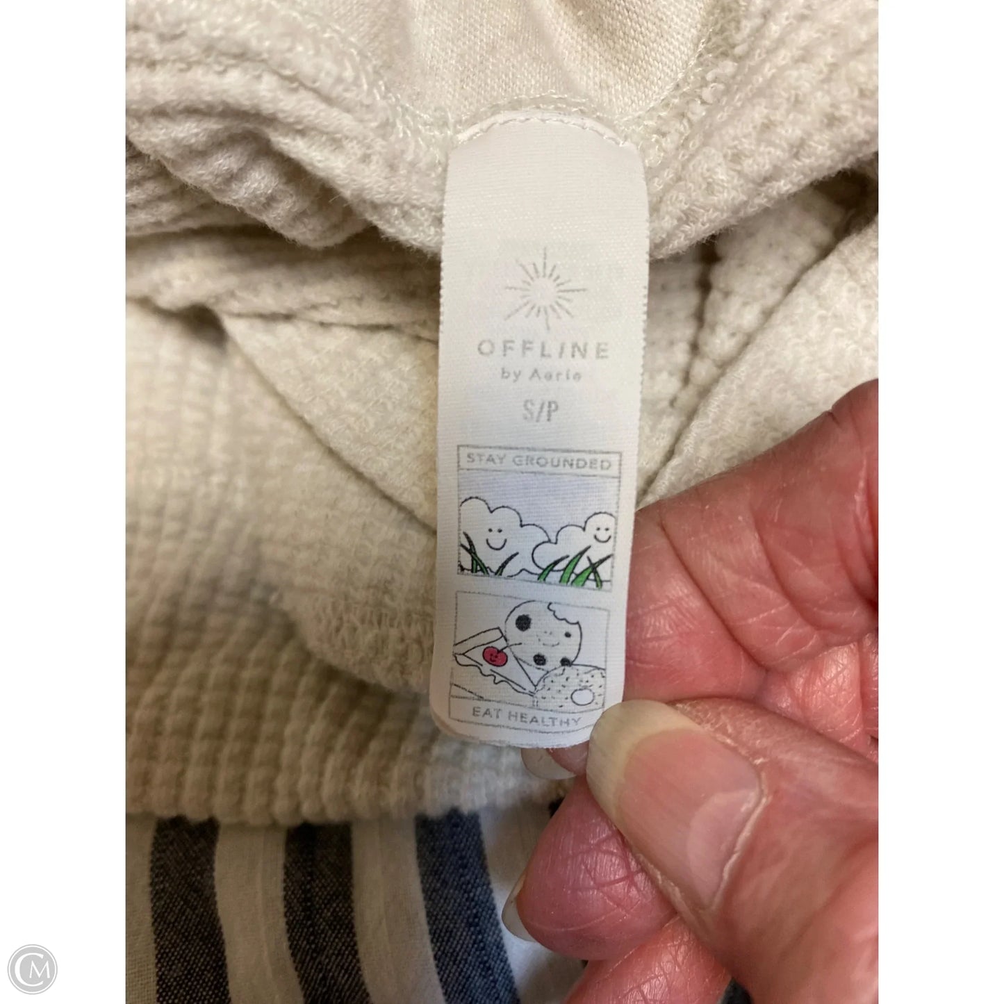 Top Long Sleeve By Aerie In Cream, Size: S