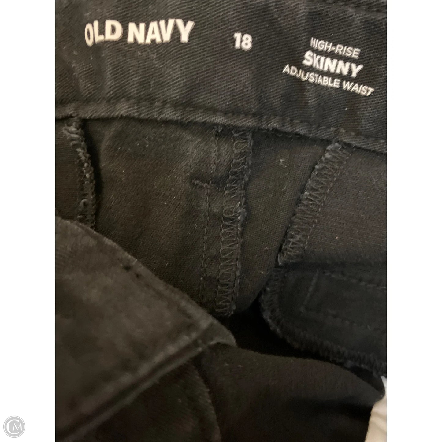 Jeans Skinny By Old Navy In Black Denim, Size: 18