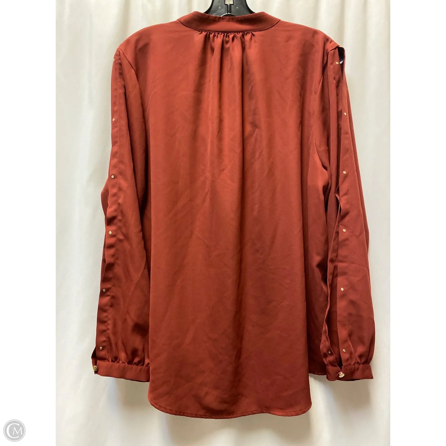 Top Long Sleeve By Jennifer Lopez In Maroon, Size: Xxl