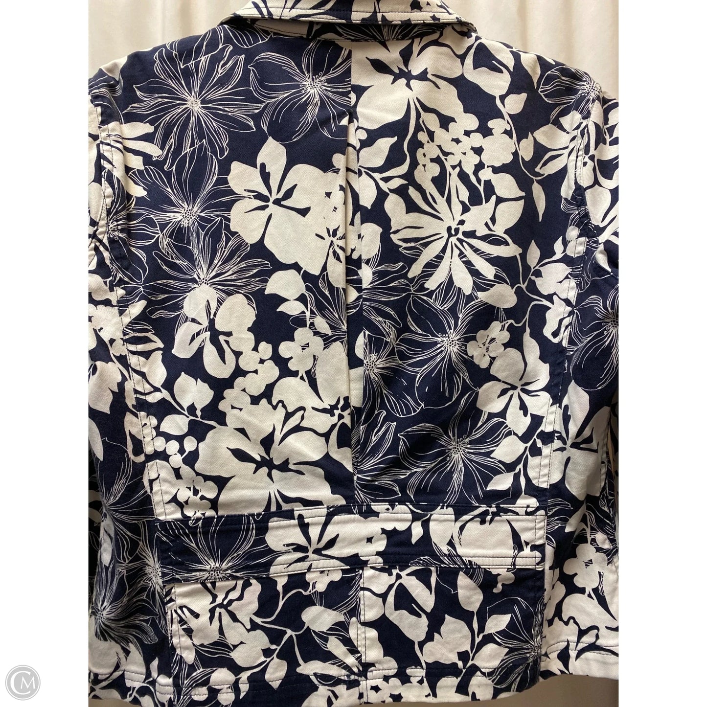 Jacket Denim By Liz Claiborne In Navy, Size: M