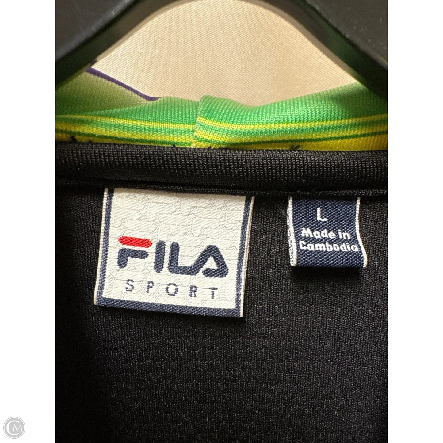 Athletic Jacket By Fila In Black, Size: L