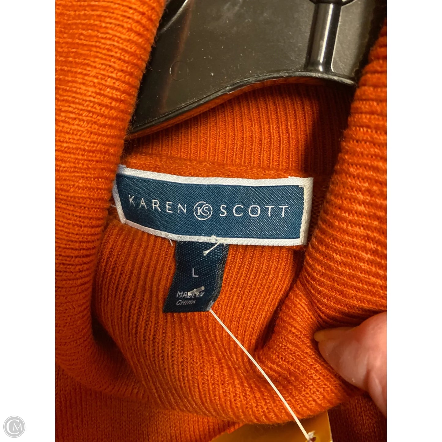 Sweater By Karen Scott In Orange, Size: L
