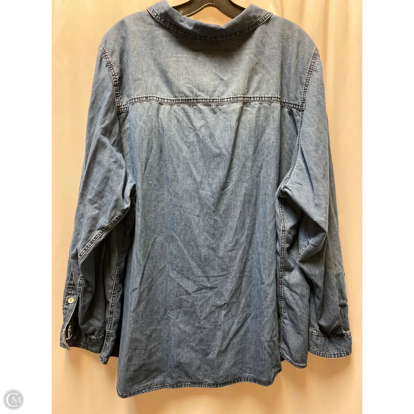 Top Long Sleeve By Torrid In Blue, Size: 4x