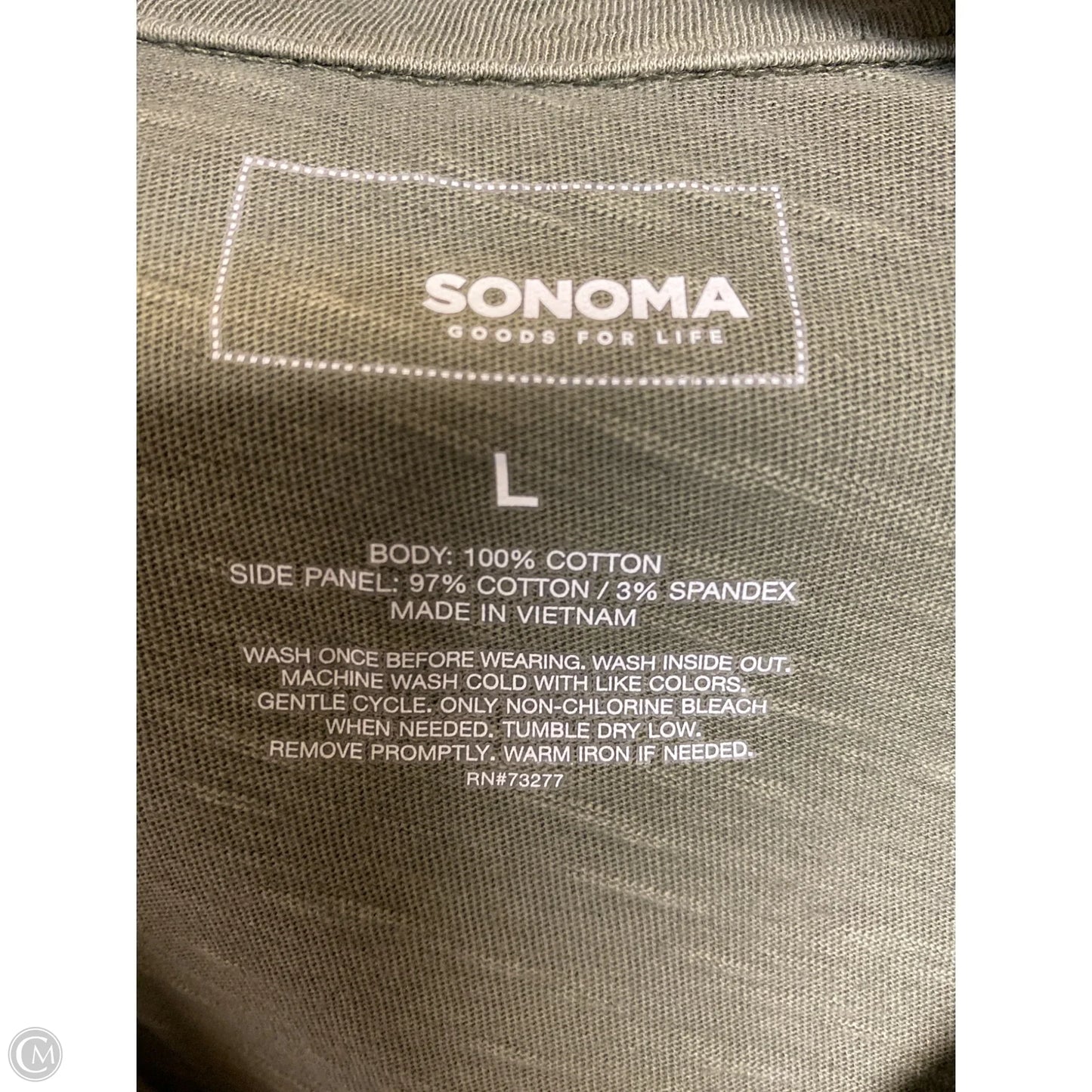 Top Long Sleeve By Sonoma In Green, Size: L