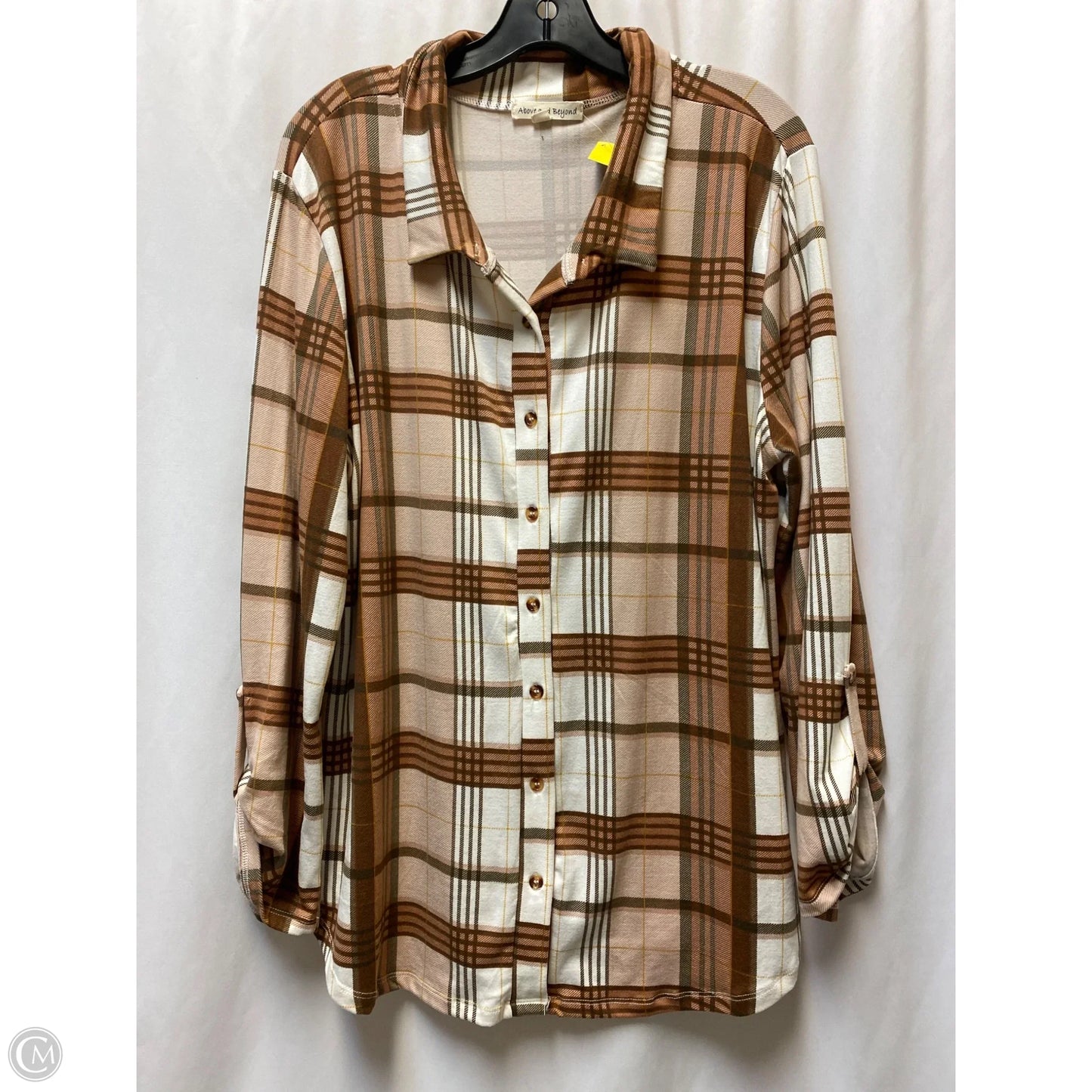 Top Long Sleeve By Clothes Mentor In Brown, Size: 2x