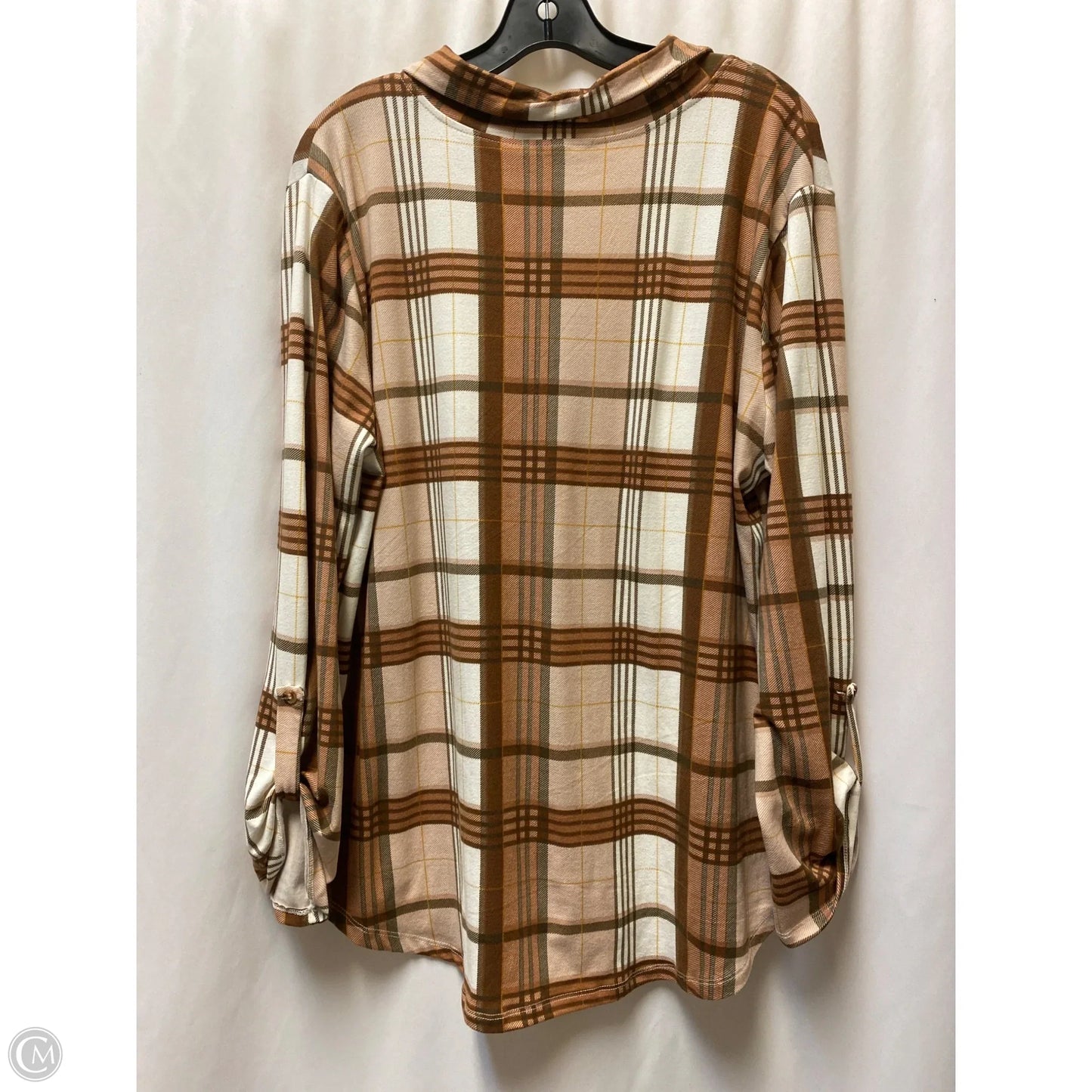 Top Long Sleeve By Clothes Mentor In Brown, Size: 2x