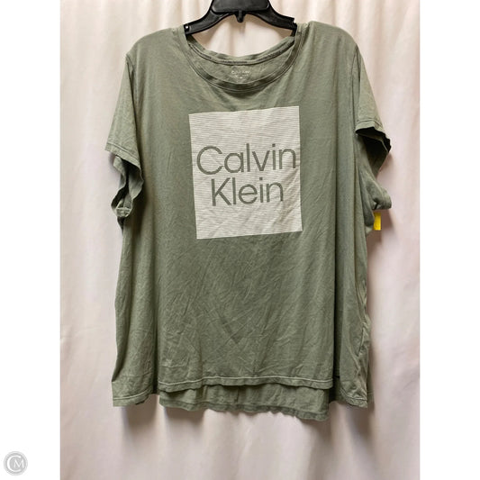 Top Short Sleeve By Calvin Klein In Green, Size: 3x