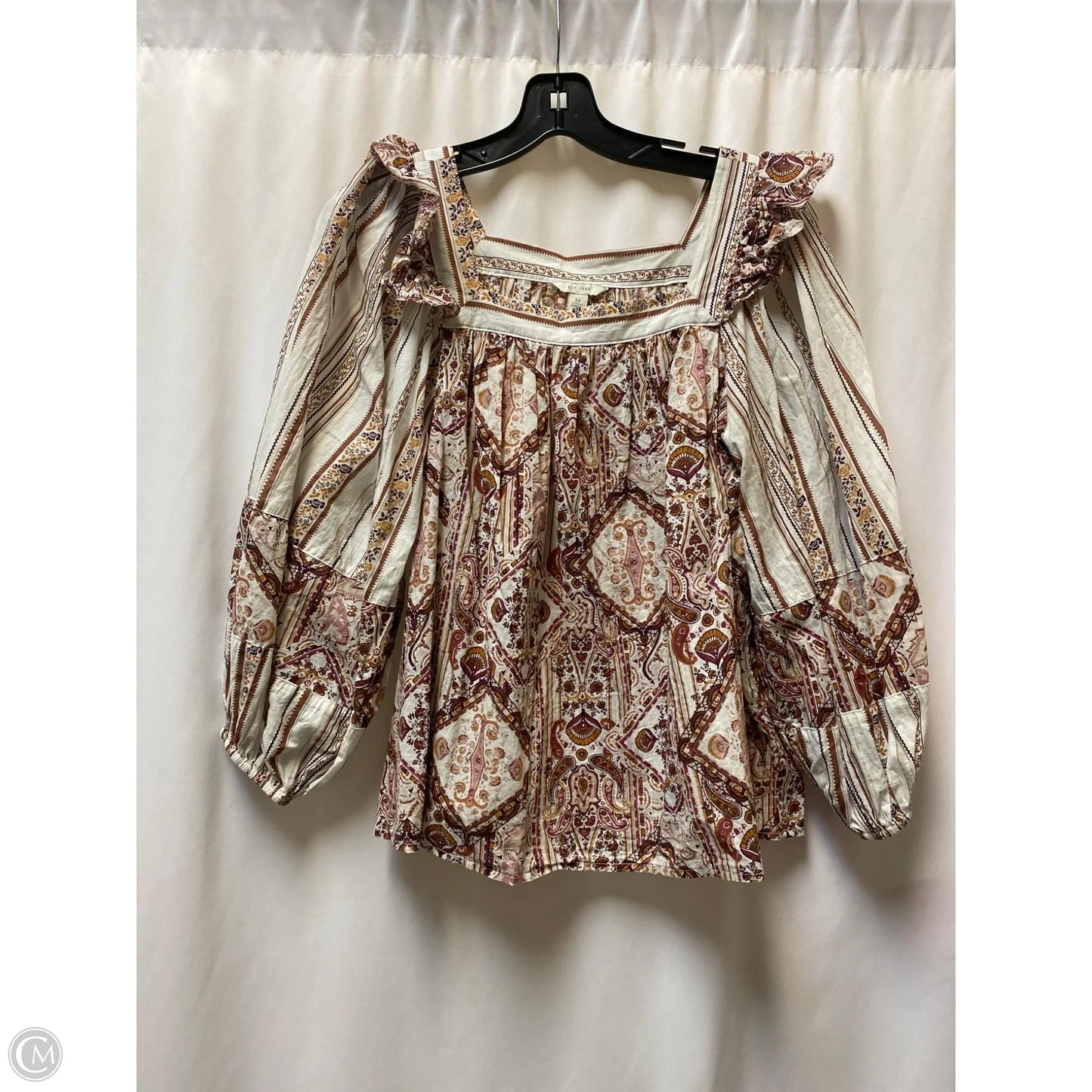 Top Long Sleeve By Cato In White, Size: M