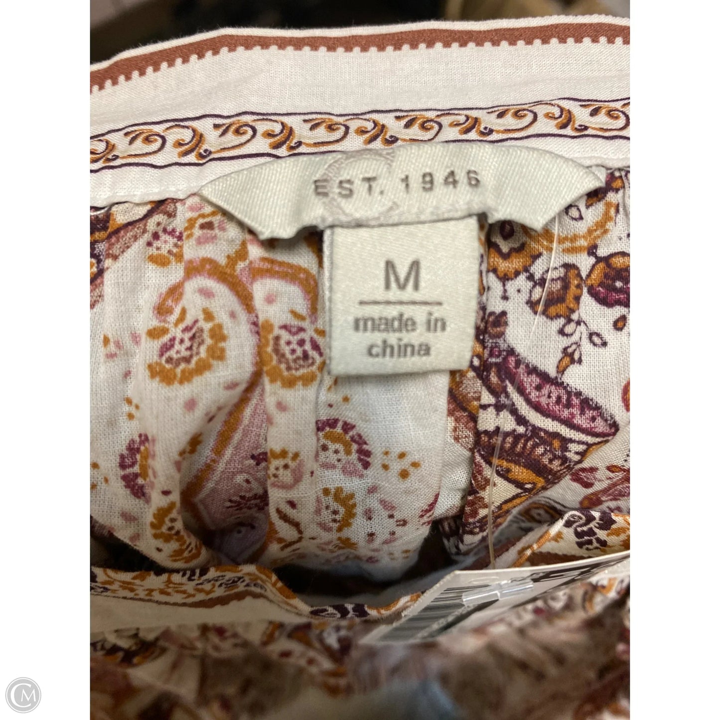 Top Long Sleeve By Cato In White, Size: M