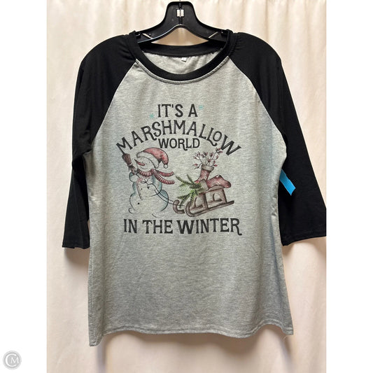 Top Long Sleeve By Clothes Mentor In Grey, Size: L