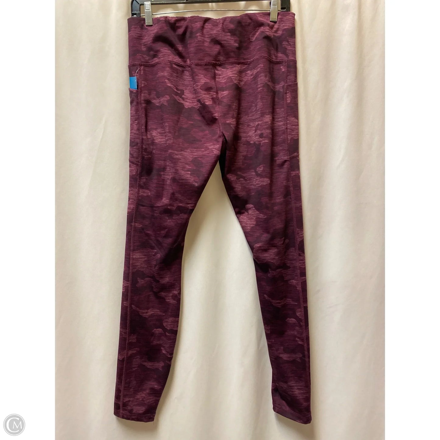 Athletic Leggings By Avia In Maroon, Size: L