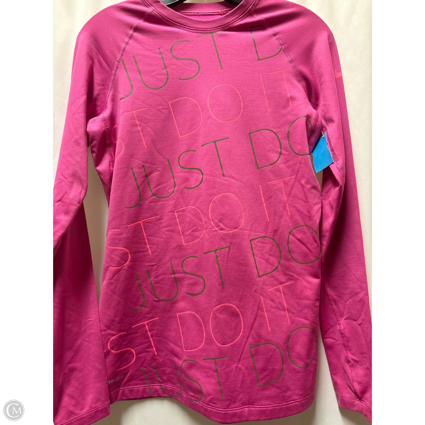 Athletic Top Long Sleeve Crewneck By Nike In Pink, Size: M