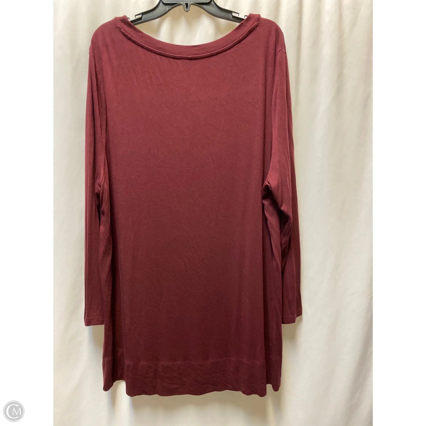 Top Long Sleeve By Soma In Maroon, Size: Xxl