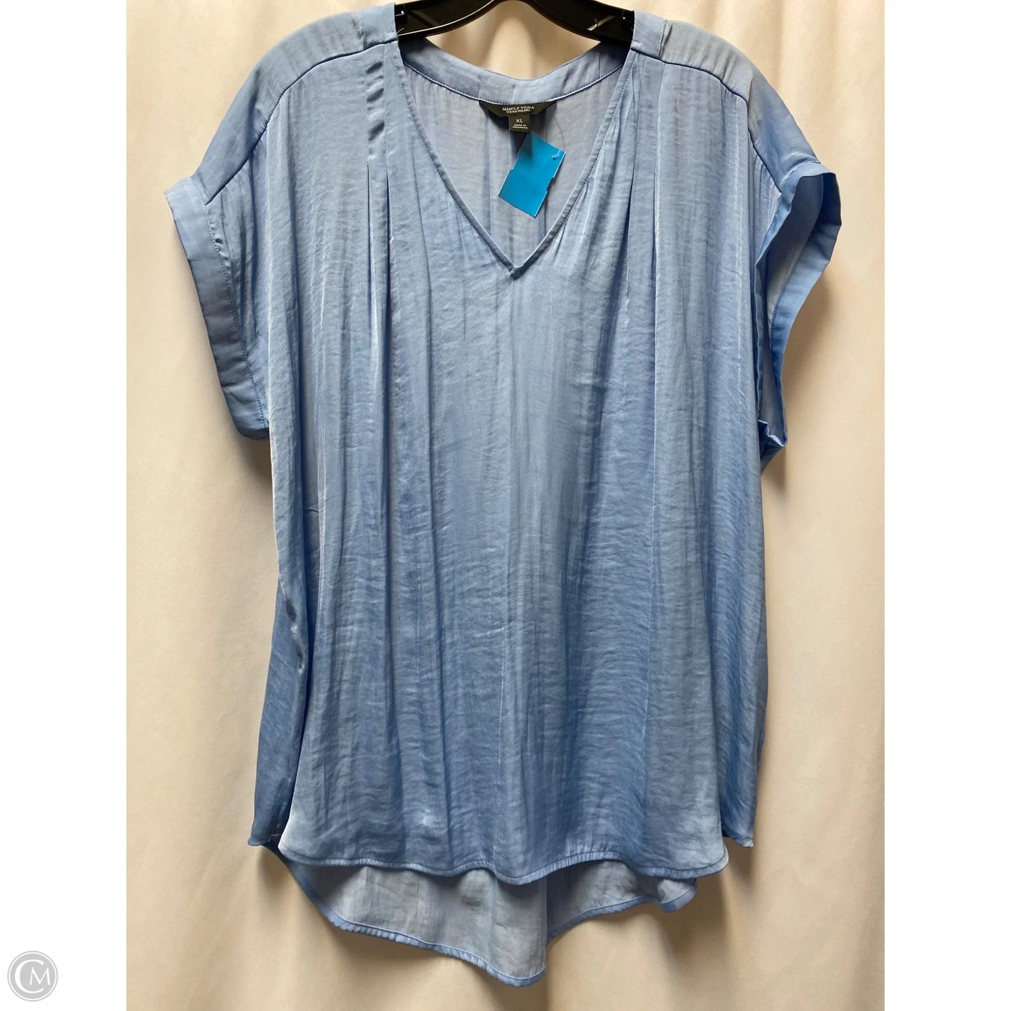 Top Short Sleeve By Simply Vera In Blue, Size: Xl