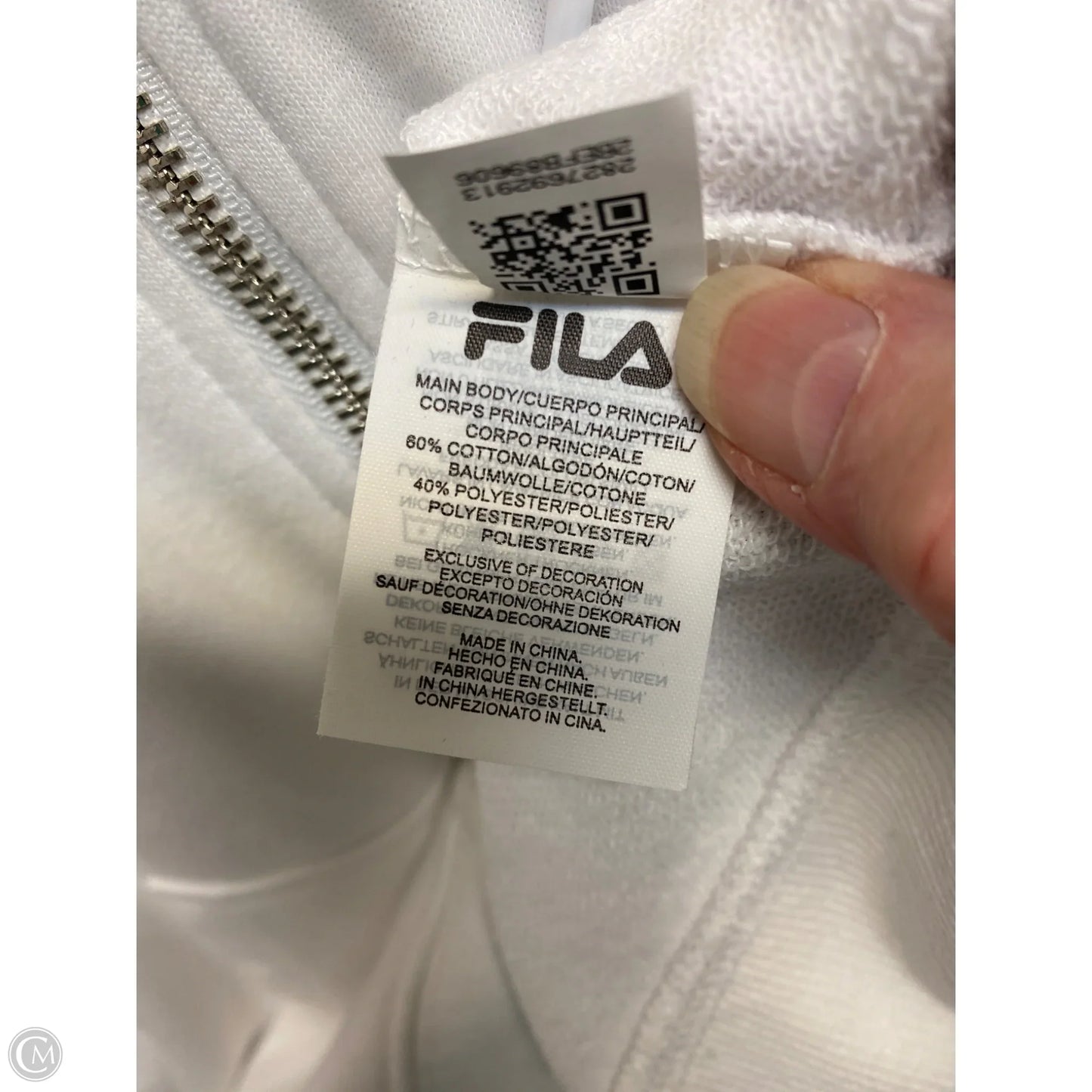 Sweatshirt Hoodie By Fila In White, Size: 1x