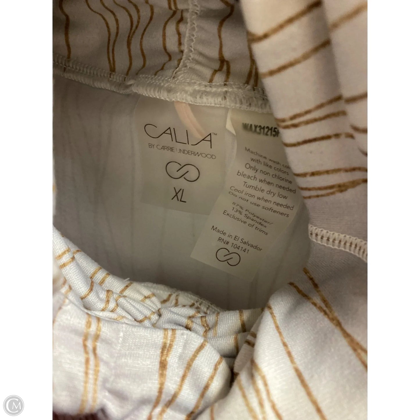 Athletic Top Long Sleeve Collar By Calia In Gold, Size: Xl