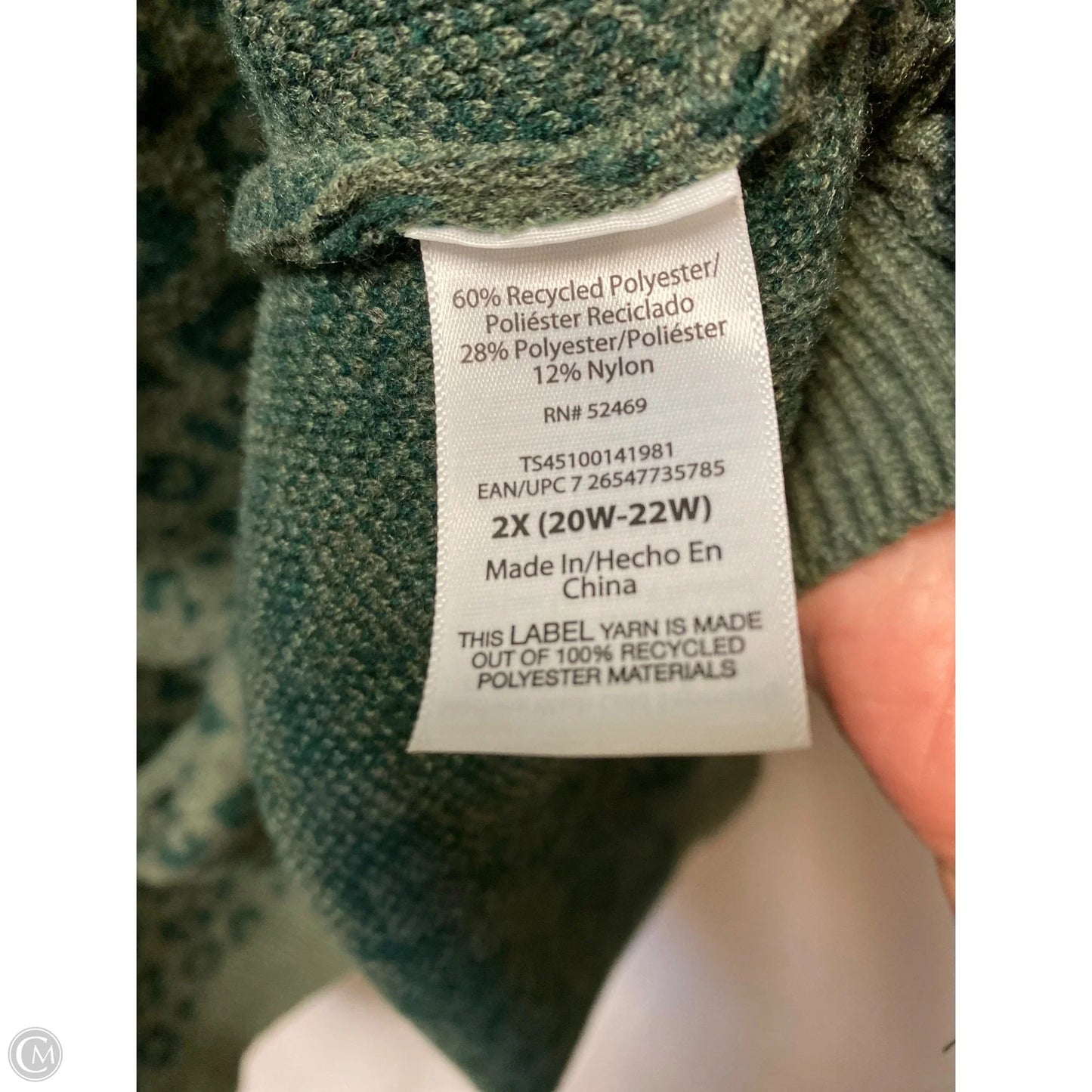 Dress Sweater By Terra & Sky In Green, Size: 2x