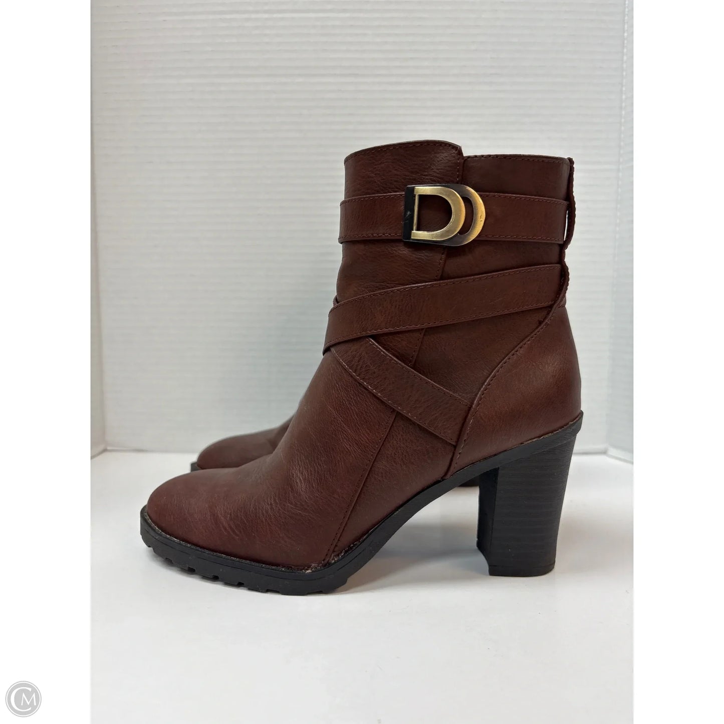 Boots Ankle Heels By Life Stride In Brown, Size: 8