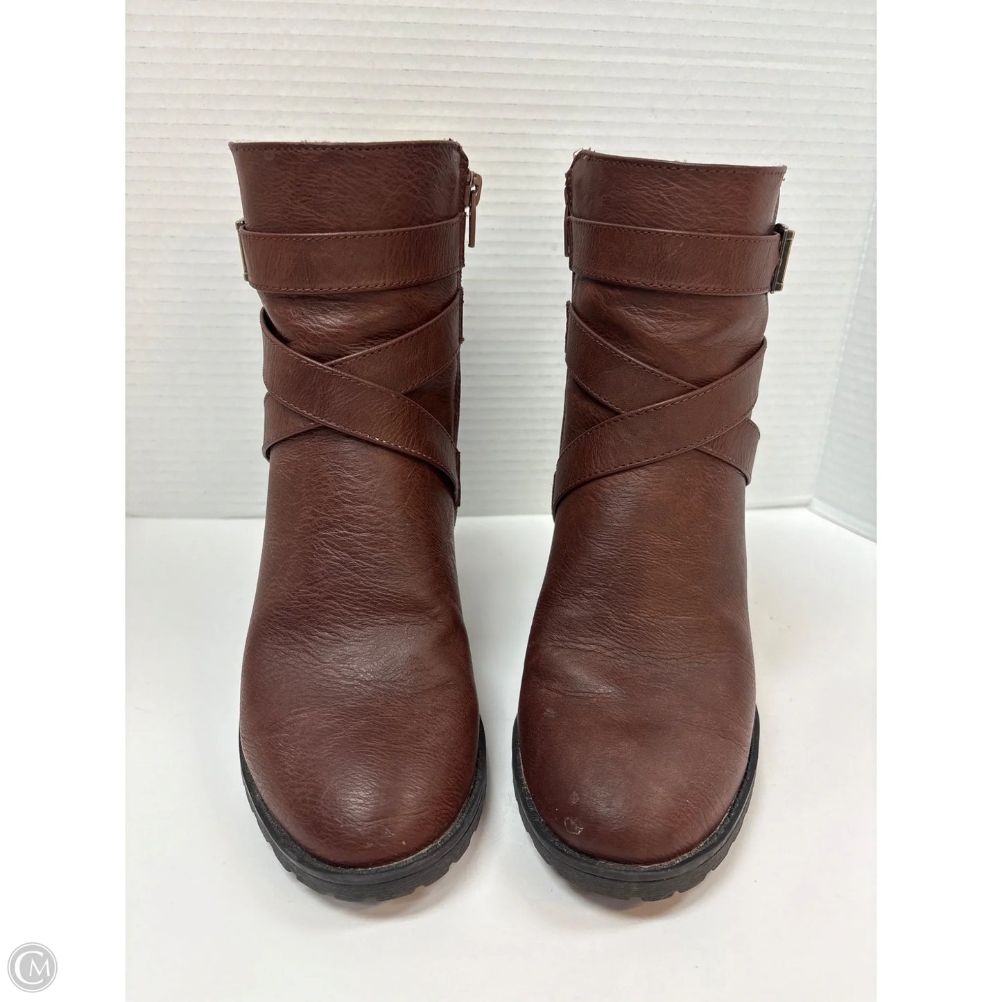 Boots Ankle Heels By Life Stride In Brown, Size: 8