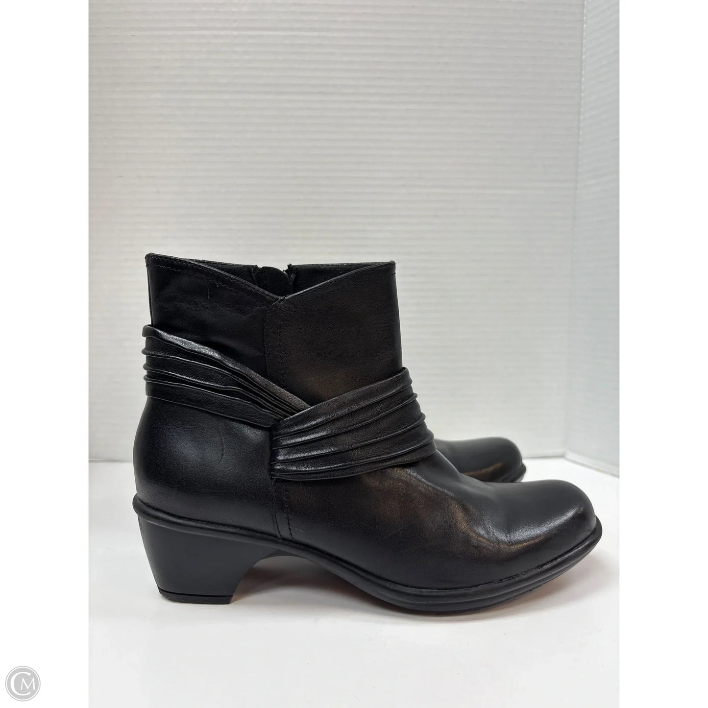 Boots Ankle Heels By Clarks In Black, Size: 7.5