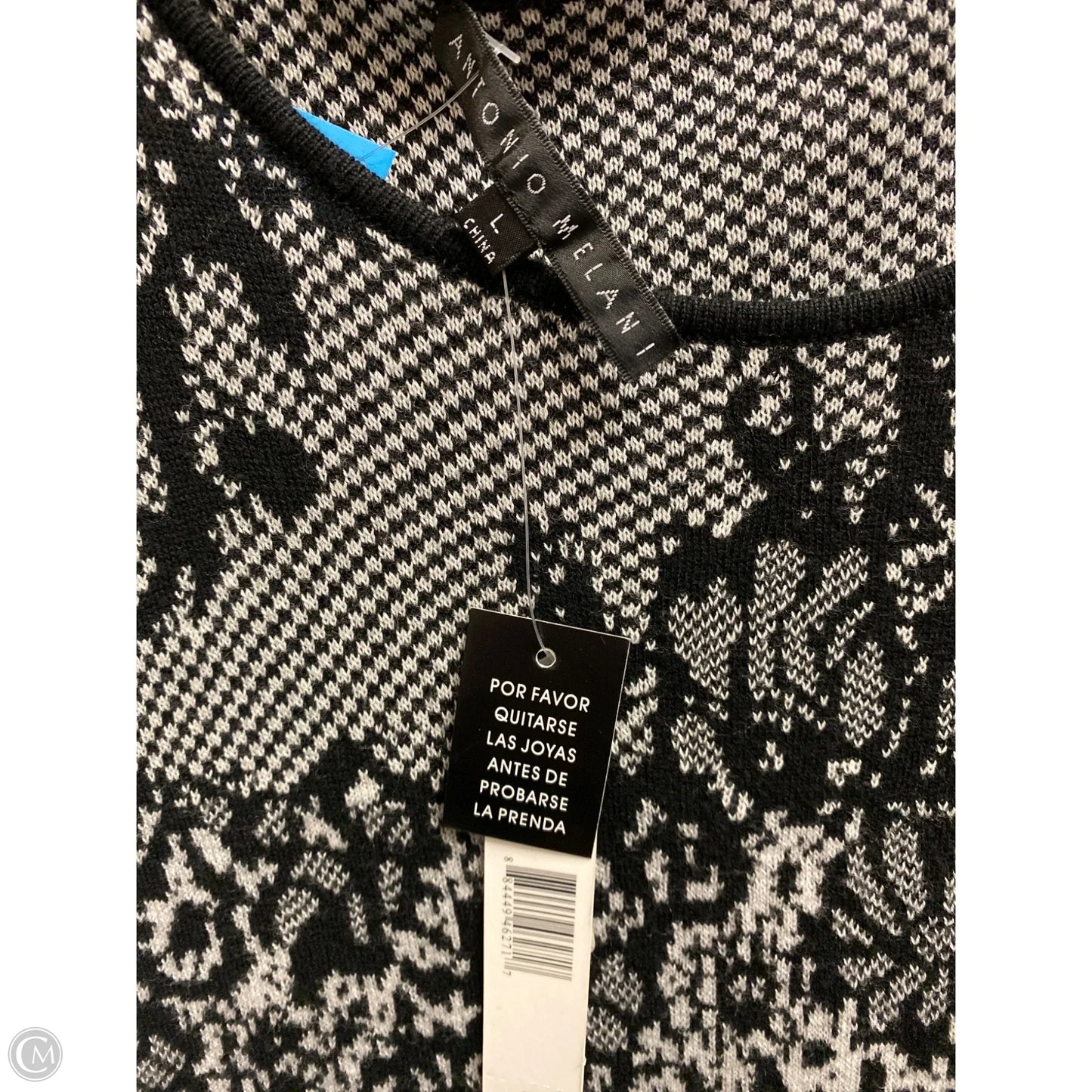 Sweater By Antonio Melani In Black & White, Size: L