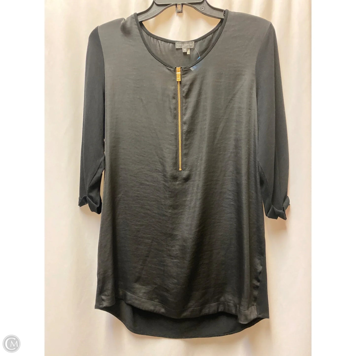 Top 3/4 Sleeve By Vince Camuto In Black, Size: M