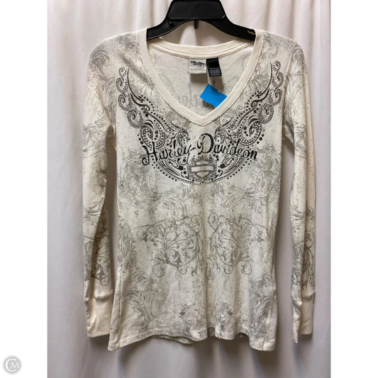 Top Long Sleeve By Harley Davidson In Cream, Size: Xs