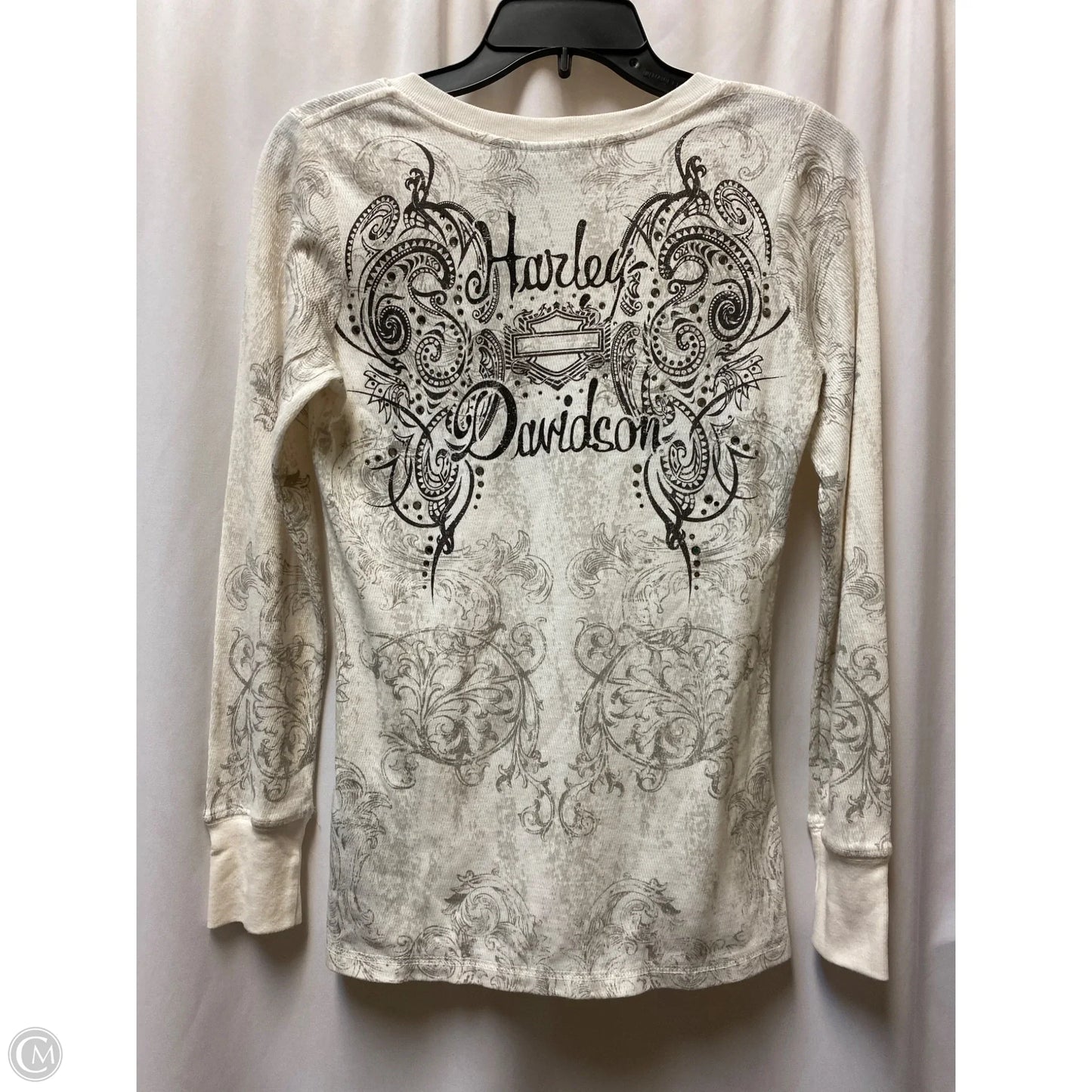 Top Long Sleeve By Harley Davidson In Cream, Size: Xs