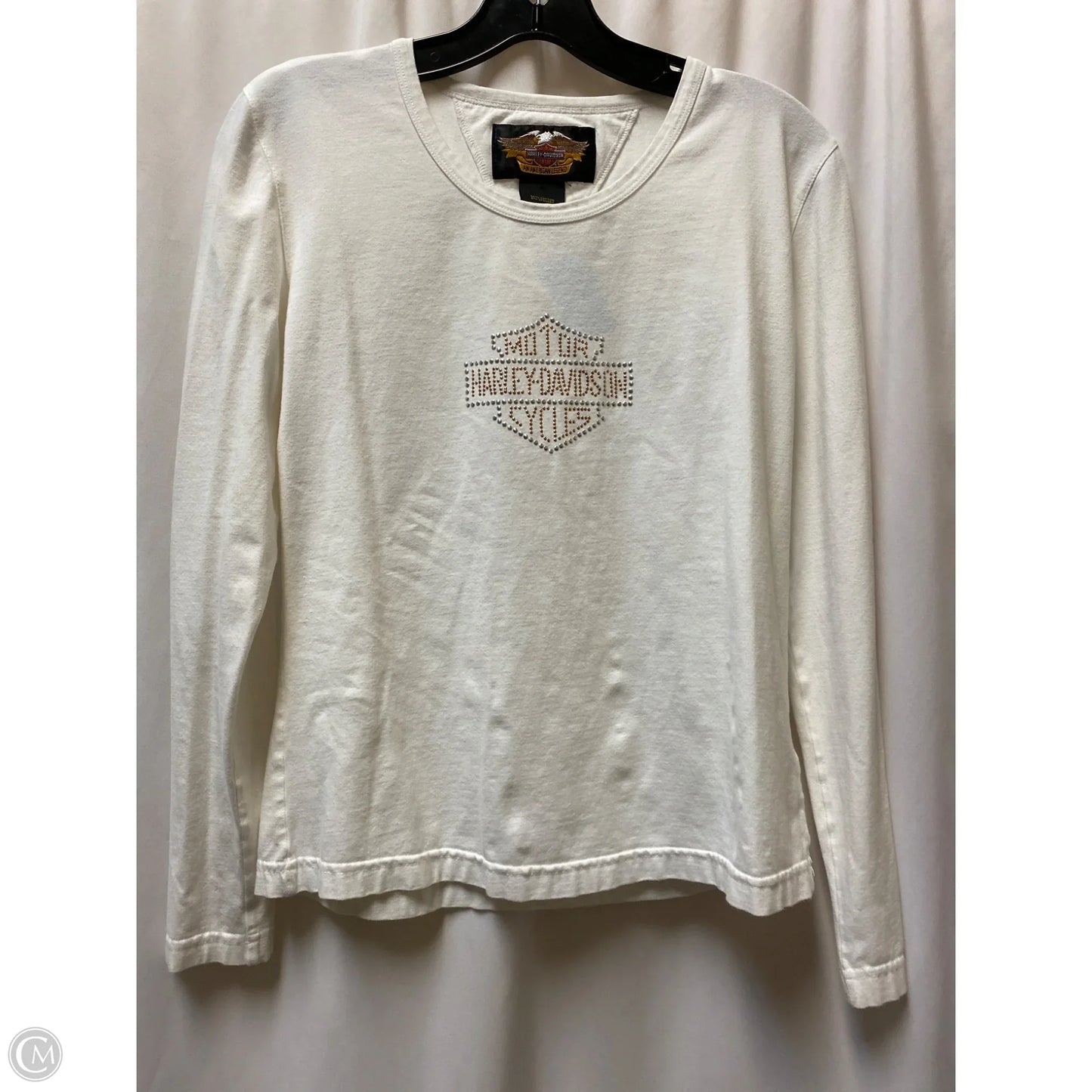 Top Long Sleeve By Harley Davidson In White, Size: M