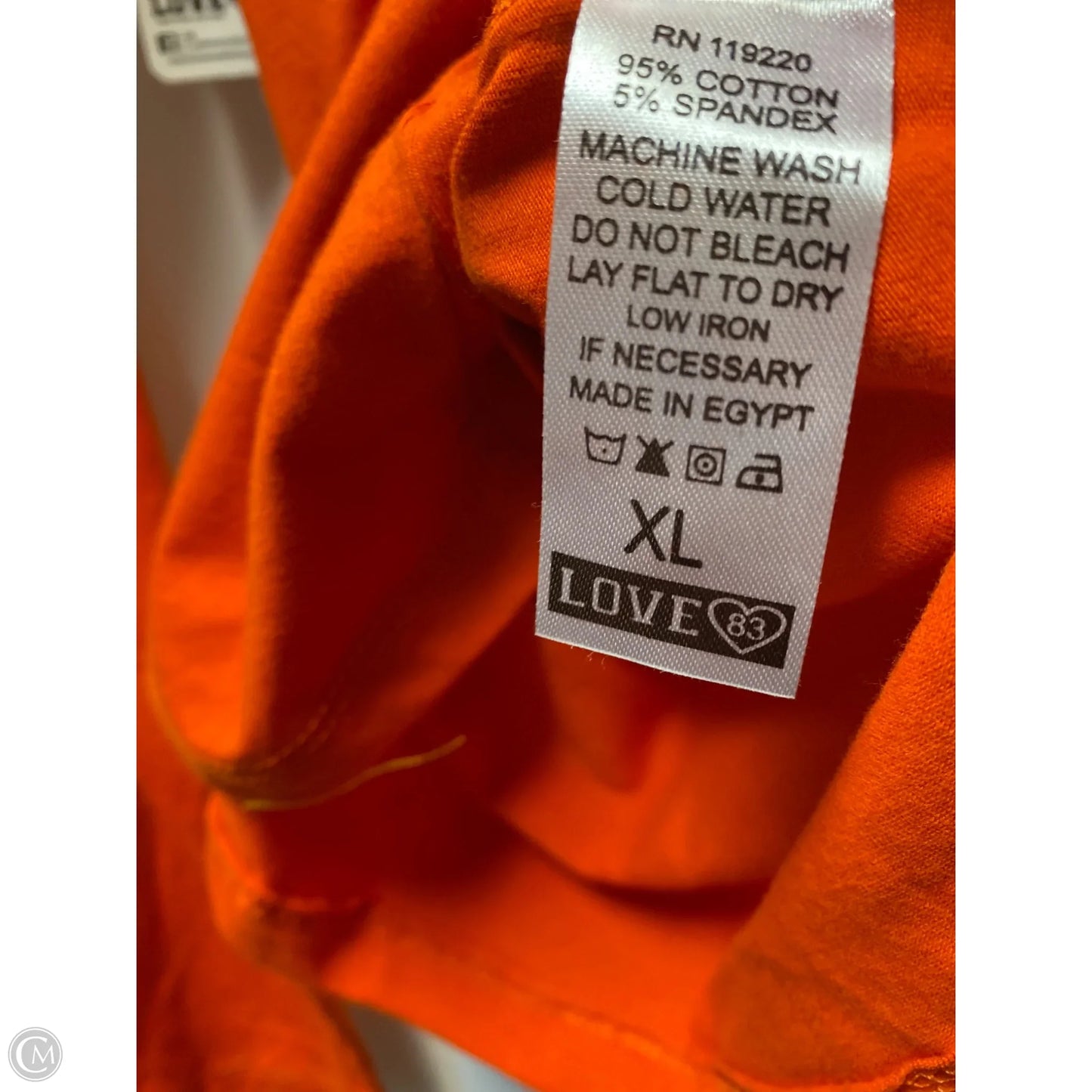 Top Long Sleeve By Love In Orange, Size: Xl