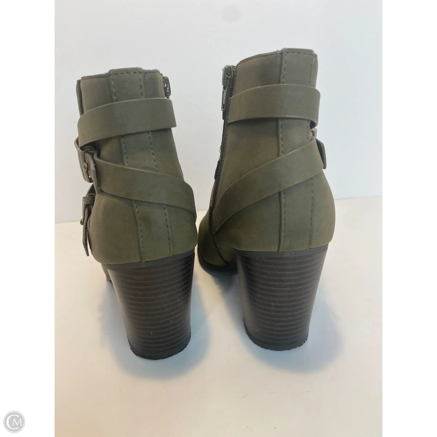Boots Ankle Heels By Charlotte Russe In Green, Size: 8